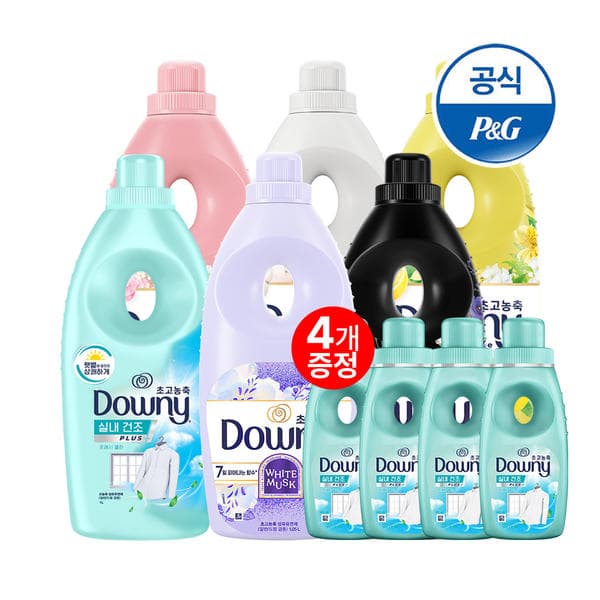 다우니 섬유유연제 탈취파워 1L 3개+실내건조 1L 3개+800ML