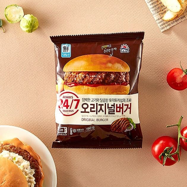 사조 오리지널버거 10봉+치즈버거 10봉+닭가슴살 그릴 큐브 오리지널 핫바(5입) 증정