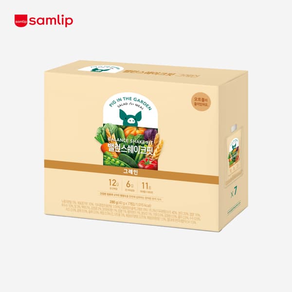 네이버 SPC삼립 공식몰) 피그인더가든 단백질 쉐이크 40g 7입 1박스+본품7입 증정 9900원 무배