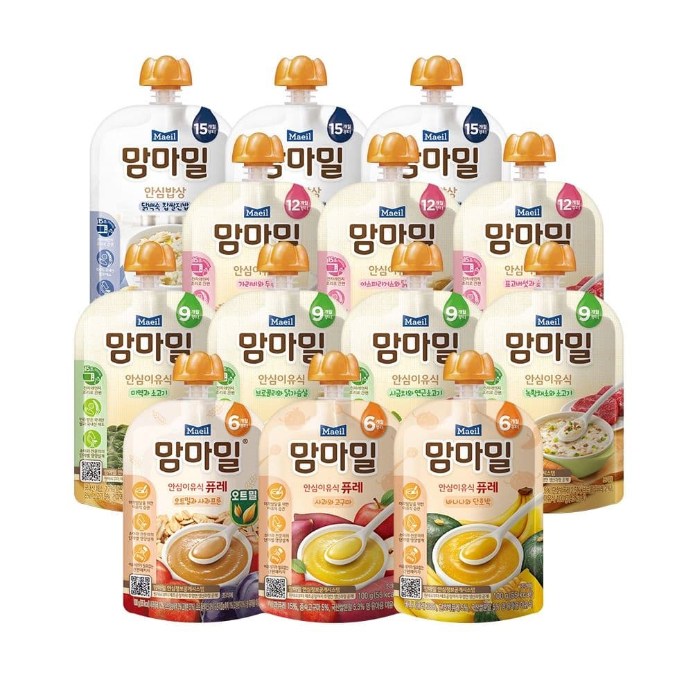 롯데온) 매일 맘마밀 안심밥상&이유식 13종 20팩 골라담기 31,260원