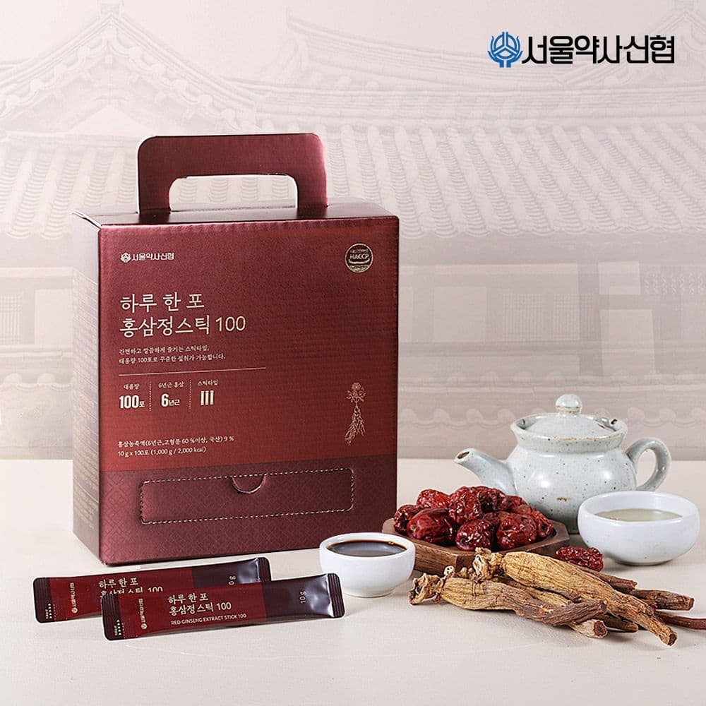 롯데온) 서울약사신협 하루 한포 홍삼정 스틱100 10gx100포 16,130원