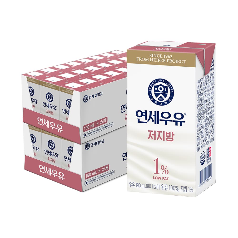 토스) 연세 저지방우유 190ml 24팩 9,900원