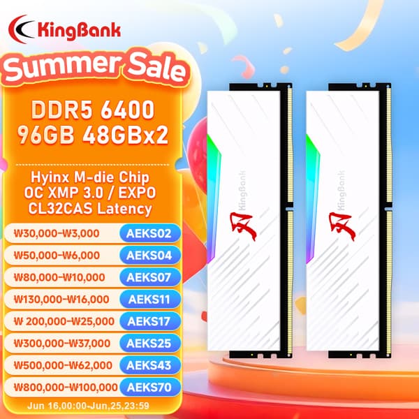 SSD+RAM 특가) SSD 크루셜 500GB($28.3) 1TB($44.06) 킹뱅크 RAM 48GB($99.8) 32GB 64GB 96GB 다양