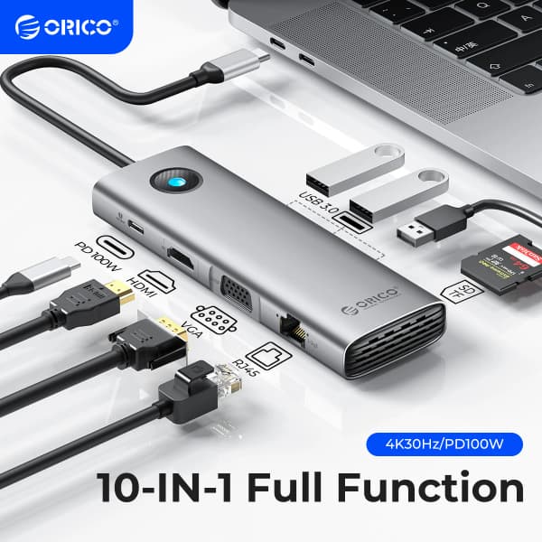오리코 10-in-1(10포트) USB-C 허브(19.94달러/무료배송)