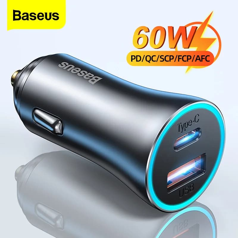 Baseus 60W USB 타입 C 차량용 충전기($4.88/무료)