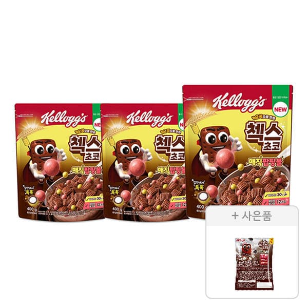 켈로그 첵스초코 매직팝핑볼 400g+쿠키앤크림 30g (15,130원/무배)