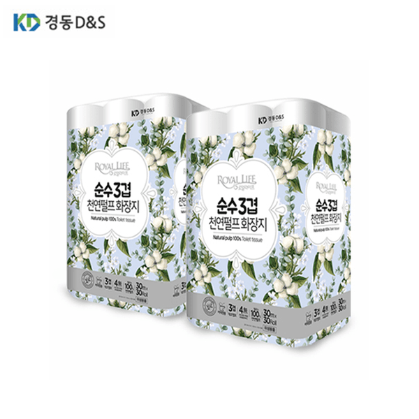로얄라이프 천연펄프 3겹 화장지 30m 60롤 (17,400원/무배)