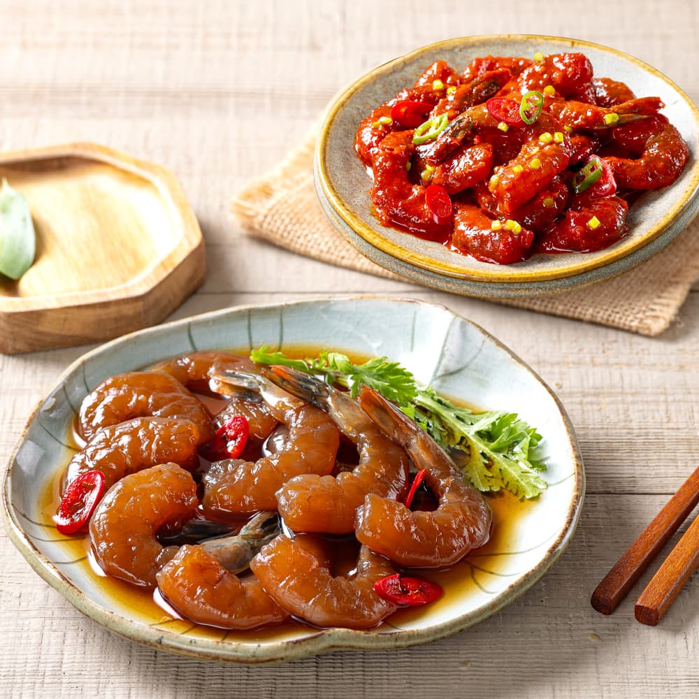 순살 간장새우장 300g + 양념새우장 300g (9,940원/무료)2