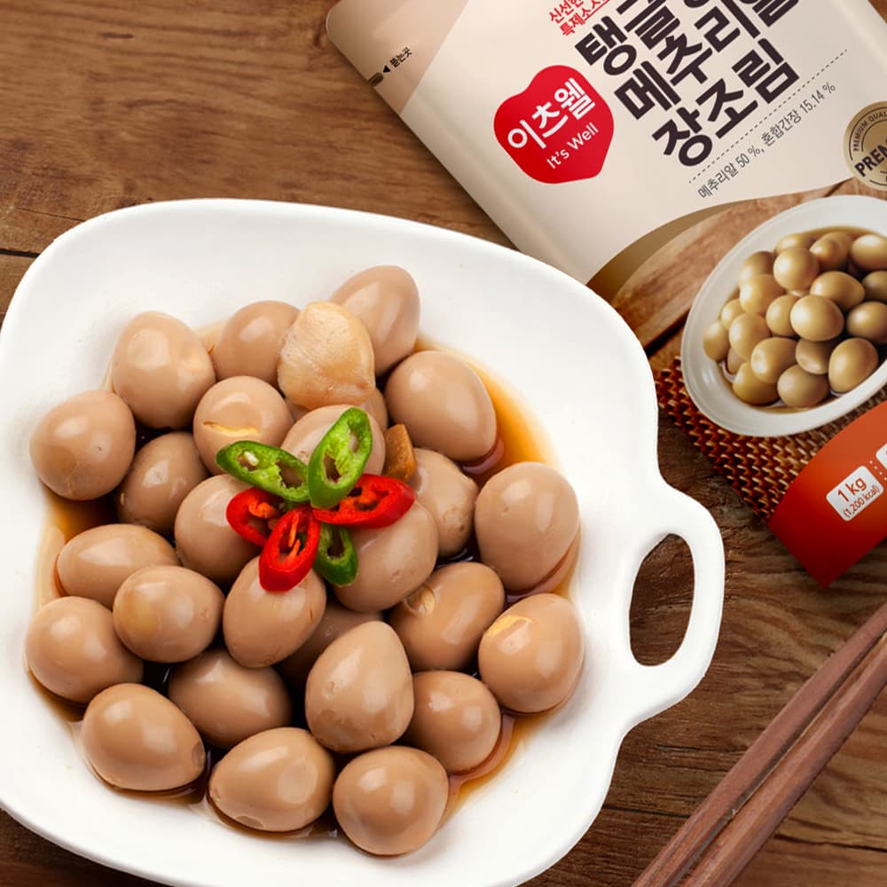 CJ 국내산 냉장 메추리알 장조림 1kg+1kg (멤버십 13,250원/무료)