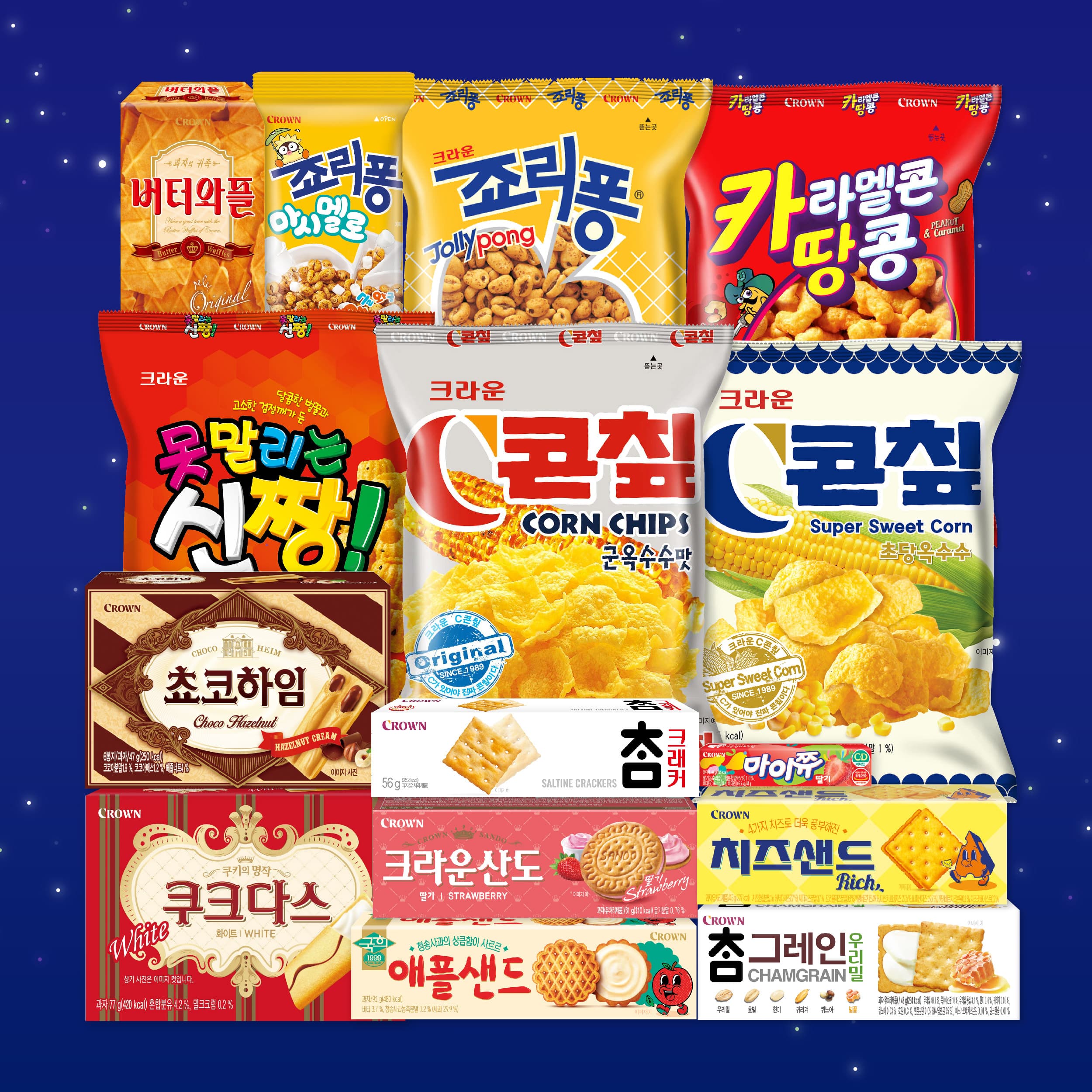 크라운제과 크라운 득템박스 15종, 809g, 9,900원 [무료]6