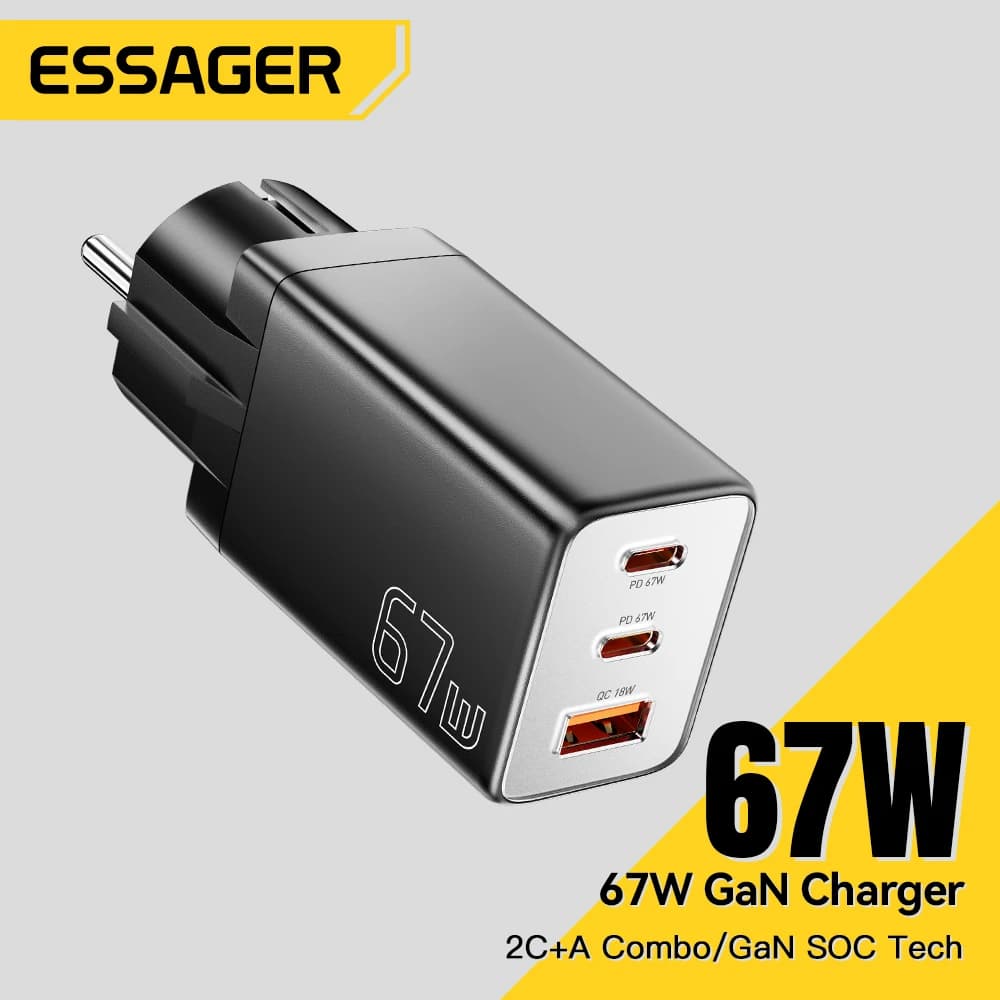 Essager GaN 67W USB 타입 C 충전기 ($6.96/무료)