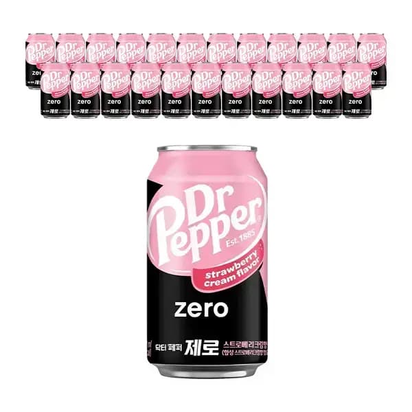 닥터페퍼 제로 스트로베리크림 350ml, 24개 T멤버십 (13,950원/무료)